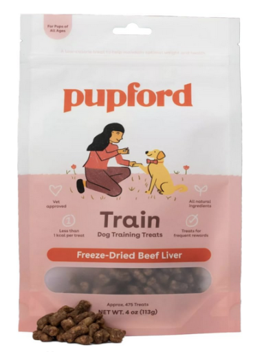 Pupford Freeze Dried 475+ Puppy Treats, Low Calorie, Vet Approved, All Natural, Healthy Training Treats for Small to Large Dogs (Beef Liver)