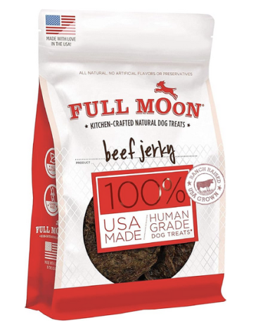 Full Moon Beef Jerky Healthy All Natural Dog Treats Human Grade Made in USA Grain Free 11 oz 